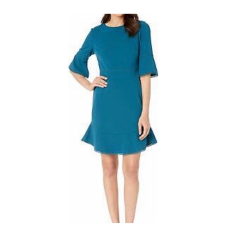 Betsey Johnson Teal Scuba Crepe Dress